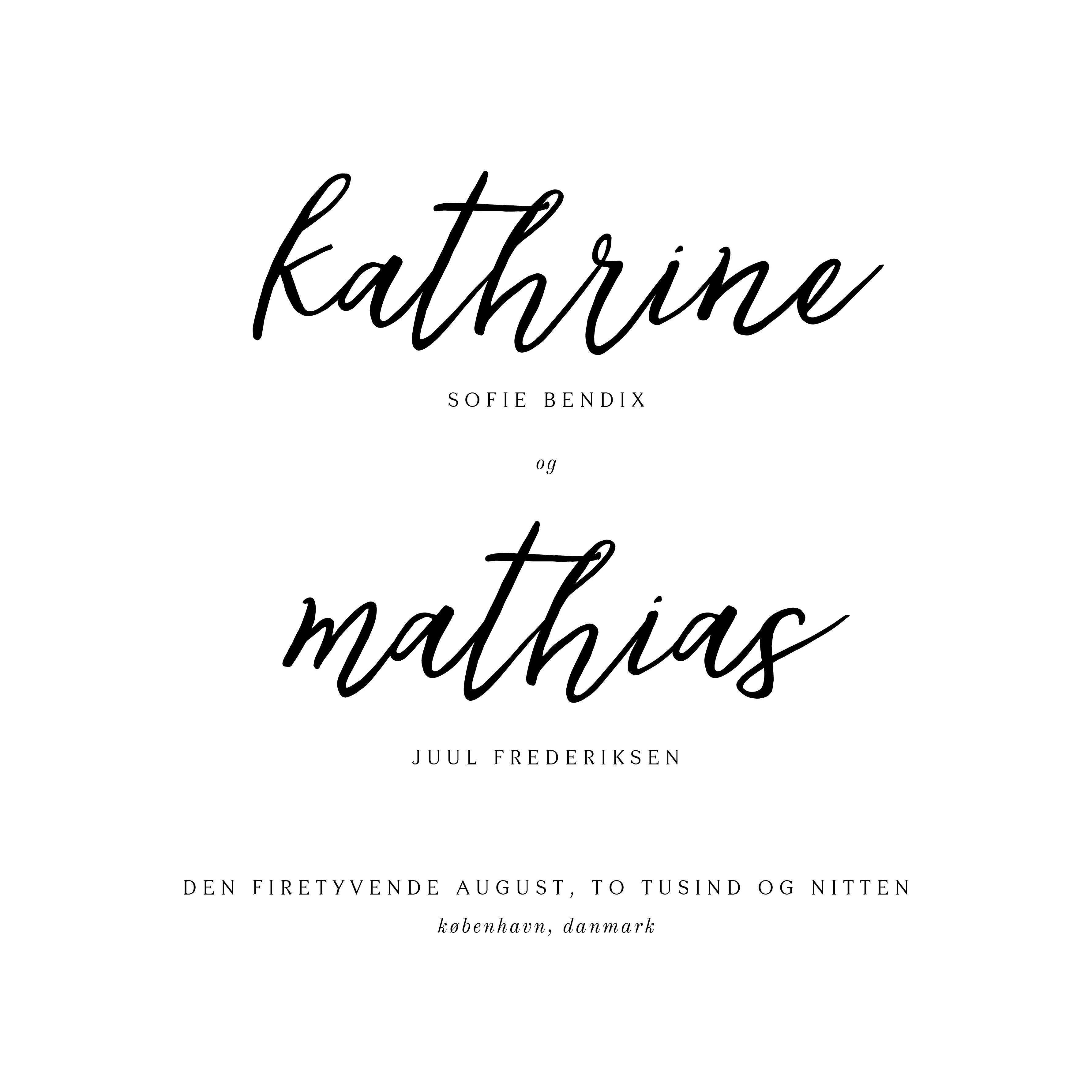 Invitationer - Kathrine & Mathias